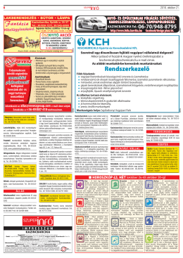 Rendszerkezelő - Kazincbarcikai