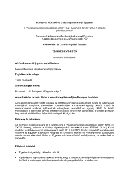 Közlekedés- és Járműirányítási Tanszék, tanszékvezető