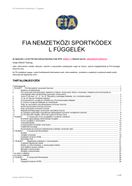 FIA Nemzetk&ouml;zi Sportk&oacute;dex - L f&uuml;ggel&eacute;ke 2016