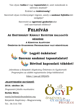 felh&iacute;v&aacute;s - K&aacute;rp&aacute;tok Alap&iacute;tv&aacute;ny