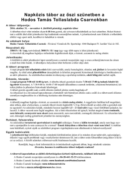 tájékoztató - Tollaslabda Csarnok