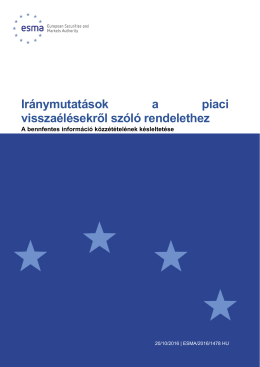 Iránymutatások a piaci visszaélésekről szóló - Esma