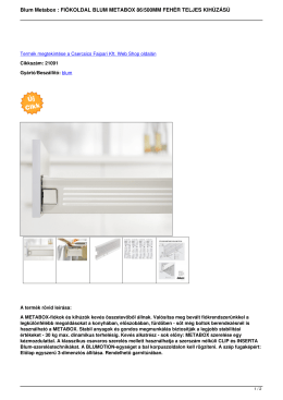 Blum Metabox : FIÓKOLDAL BLUM METABOX 86/500MM FEHÉR