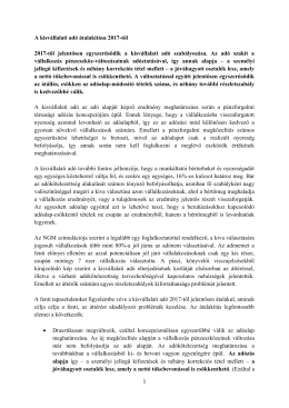 A kisv&aacute;llalati ad&oacute; &aacute;talak&iacute;t&aacute;sa 2017-től 2017