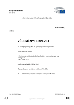 HU HU VÉLEMÉNYTERVEZET