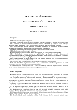 Vizsgakövetelmények