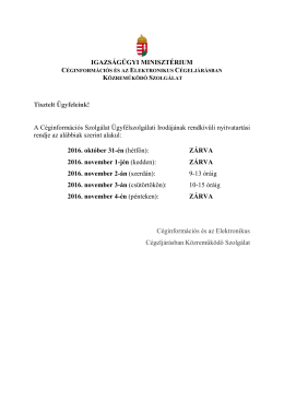 Tisztel Ügyfelünk - Céginformációs Szolgálat