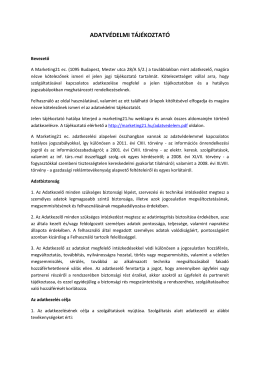 Adatvédelem - Marketing21