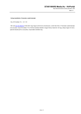 Holnap kezdődnek a Freemaker csal&aacute;d kalandjai