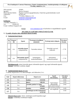 képzésekink - Montenuovo Nándor Szakközépiskola, Szakiskola és