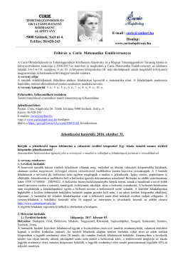 Felh&iacute;v&aacute;s a Curie Matek Eml&eacute;kversenyre