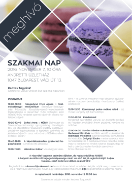 Szakmai nap program