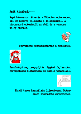 Amit kínálunk…… - Váci Mihály Ipari Szakképző Iskola