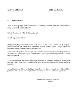 Előterjesztés - Vámosszabadi