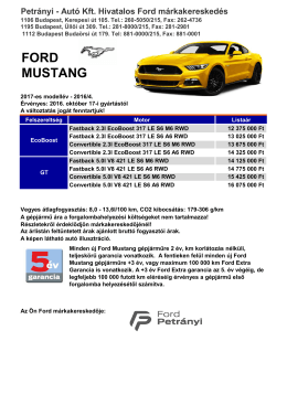 8_Mustang ĂĄrlista 2016. oktĂłber 17-i gyĂĄrtĂĄstĂłl