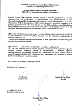 önk. rendelet módosításáról szóló 6/2016.(IV.1.)