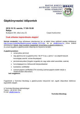 Gépkönyvezési időpontok