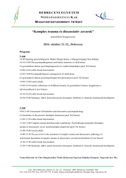 Komplex trauma és disszociatív zavarok