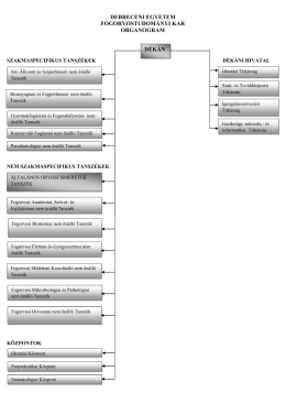 debreceni egyetem fogorvostudom&aacute;nyi kar organogram d&eacute;k&aacute;n