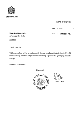 Tájékoztató levél a Kormány képviseletének változásáról