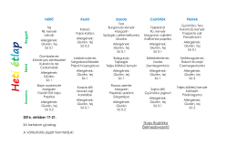 H e t i é t l a p Reggeli