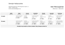 Heti Menüajánlat