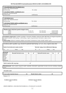 1/ MUNKAKEZD&Eacute;SI (burkolatbont&aacute;si) HOZZ&Aacute;J&Aacute;RUL&Aacute;SI K&Eacute;RELEM