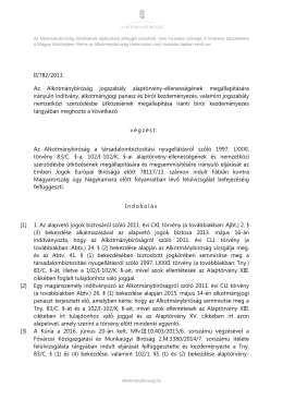 II/782/2013. Az Alkotm&aacute;nyb&iacute;r&oacute;s&aacute;g jogszab&aacute;ly alapt&ouml;rv&eacute;ny