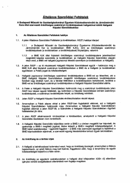 ÁSZF - Budapesti Műszaki és Gazdaságtudományi Egyetem
