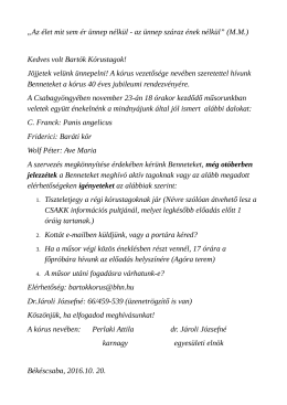 „Az élet mit sem ér ünnep nélkül - az ünnep száraz ének nélkül