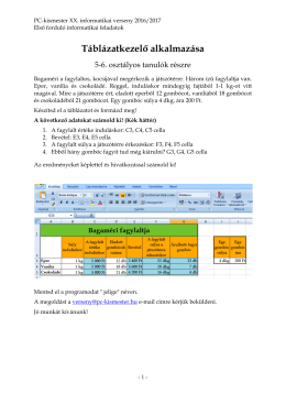 A 2016-2017. évi első forduló informatikai feladatsor - PC