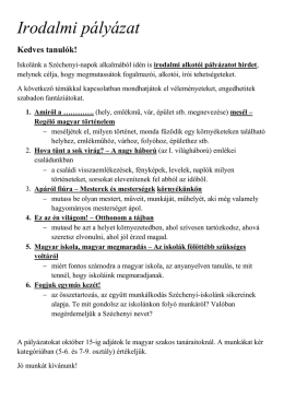 Irodalmi p&aacute;ly&aacute;zat