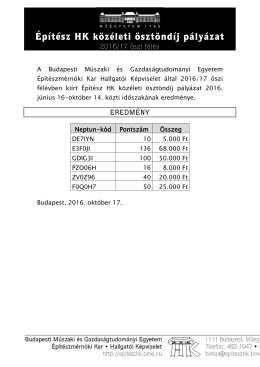 A Budapesti Műszaki &eacute;s Gazdas&aacute;gtudom&aacute;nyi Egyetem