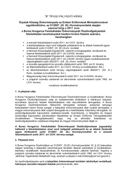 "B" t&iacute;pus&uacute; p&aacute;ly&aacute;zati ki&iacute;r&aacute;s aj&aacute;nlott sz&ouml;vege (let&ouml;lthető a http://www