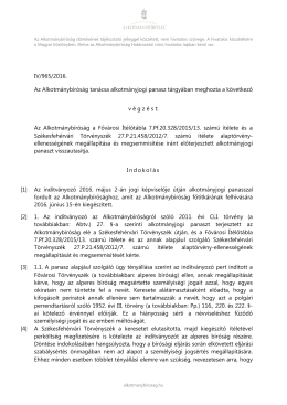 IV/965/2016. Az Alkotm&aacute;nyb&iacute;r&oacute;s&aacute;g tan&aacute;csa alkotm&aacute;nyjogi panasz