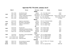 A nyílt hét órarendje itt található