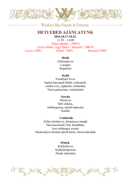 HETI EB&Eacute;D AJ&Aacute;NLATUNK