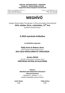 MEGHÍVÓ - Magyar Meteorológiai Társaság