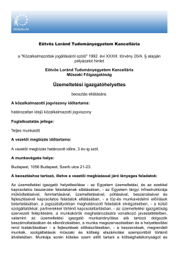 Üzemeltetési igazgatóhelyettes