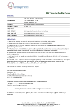 BE&Uuml; Y&uuml;zme Kursları Bilgi Formu - be&uuml;sem