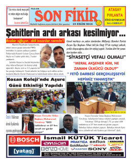 Sayfa - Sonfikir Gazetesi