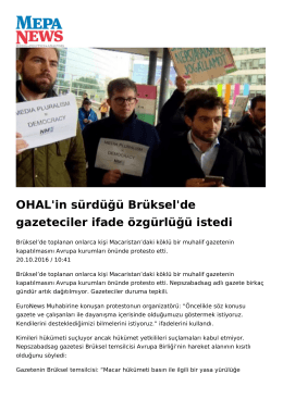 OHAL`in sürdüğü Brüksel`de gazeteciler ifade