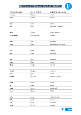 IRREGULAR VERBS with SIMILAR CHANGES