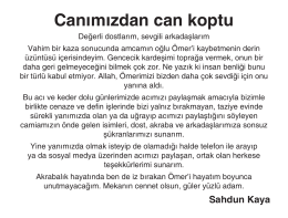 Canımızdan can koptu