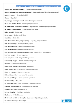 grade 8 - Tüm İngilizce