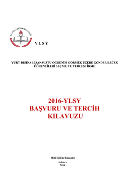 2016-ylsy başvuru ve tercih kılavuzu