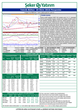 Teknik B&uuml;lten 20 Ekim 2016 Perşembe