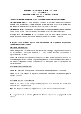 Anayasa Hukuku Dersi (Tek-Çift) Pratik Çalışma