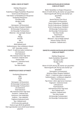 GENEL CHECK UP PAKETİ Dahiliye Muayenesi G&ouml;z