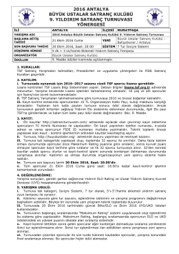 Yönerge - Antalya Büyük Ustalar Satranç Kulübü